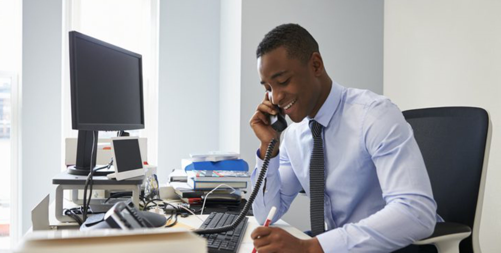 man talking on phone